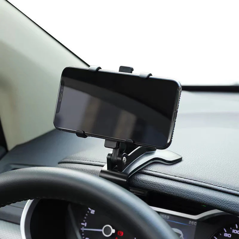 Car Dashboard Phone Holder Mobile Phone Stand Rotatable Car Clips Smartphone Bracket Sun Visor Mirror Mount Support