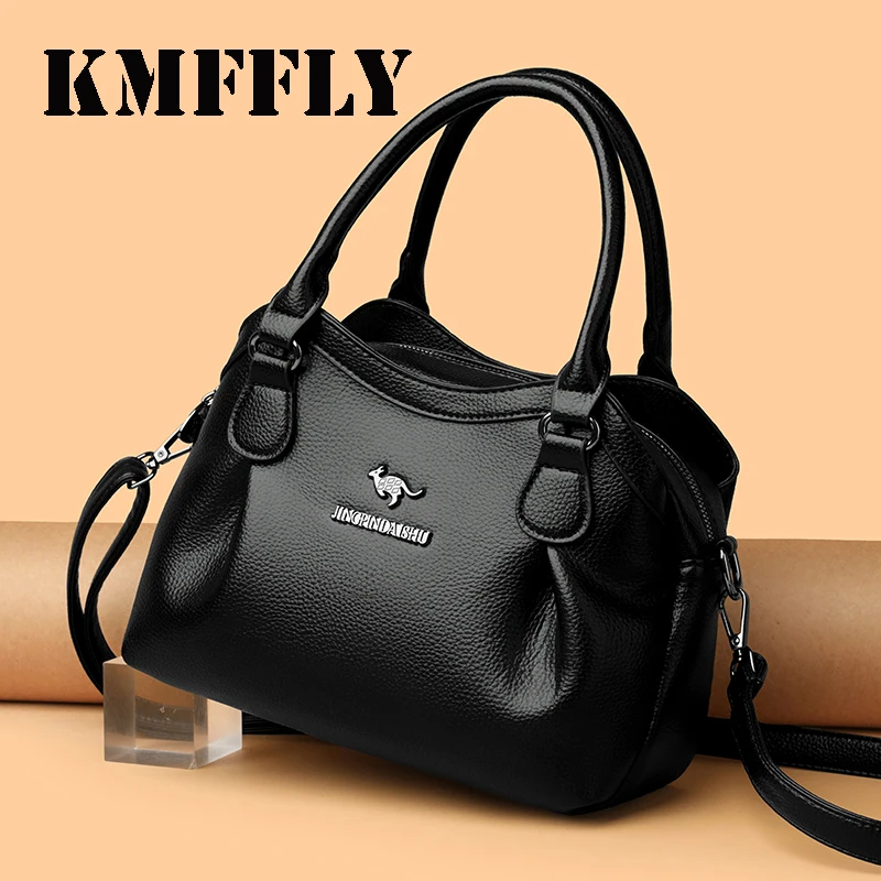 Luxury Designer Shoulder Bag for Women Top Quality 3 Layers Soft PU Leather Solid Color Crossbody Bag Casual Tote Hand Bags