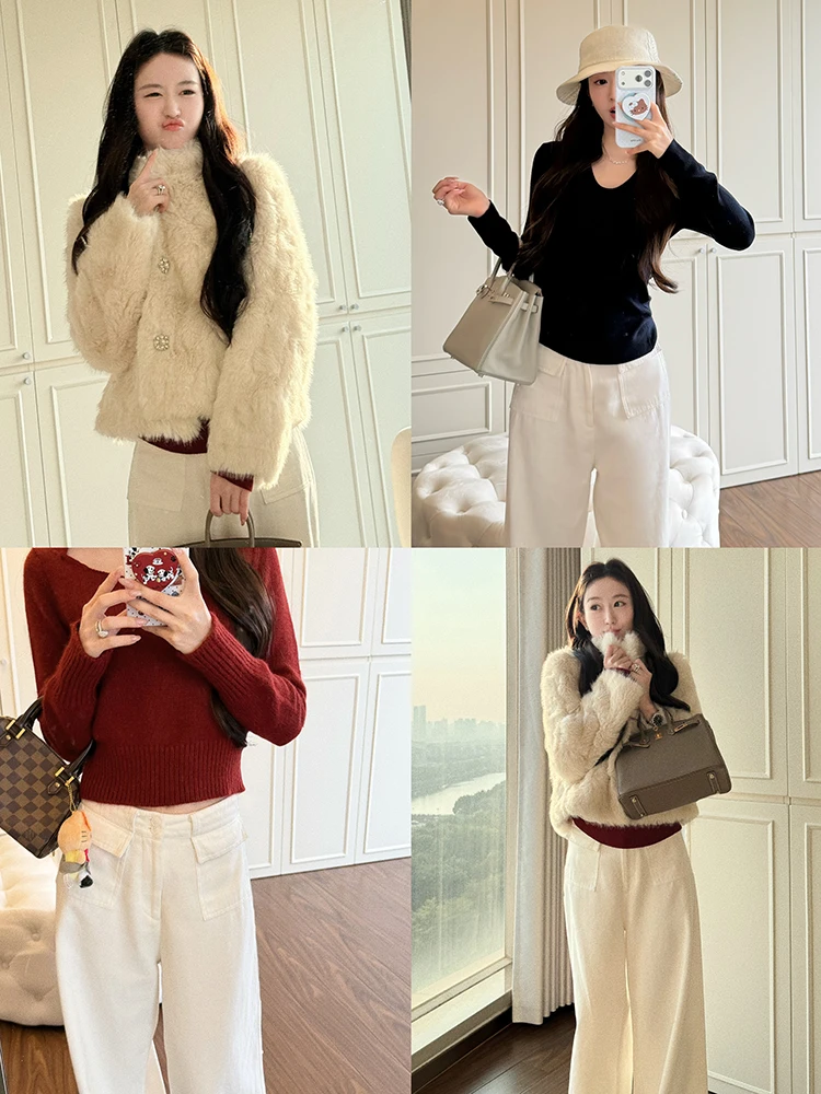 

High Waist Wide Leg Jeans Women's Thin Spring Sle Casual Loose Fit White Denim Pants ROUWABY Meat Clete Spring