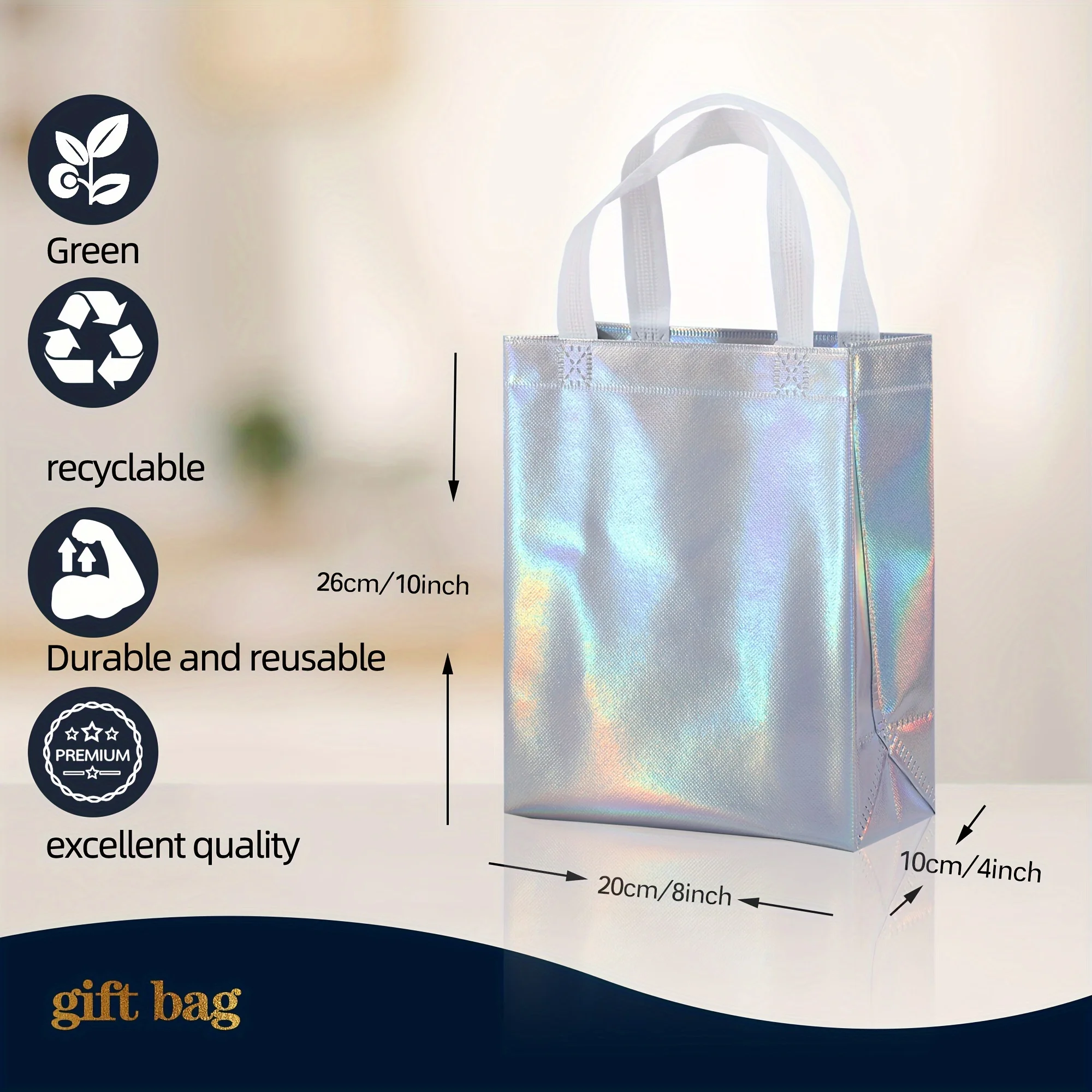 20PCS gorgeous rainbow color gift bags, reusable, eco-friendly party gift bags, birthdays, weddings beautiful gift bags