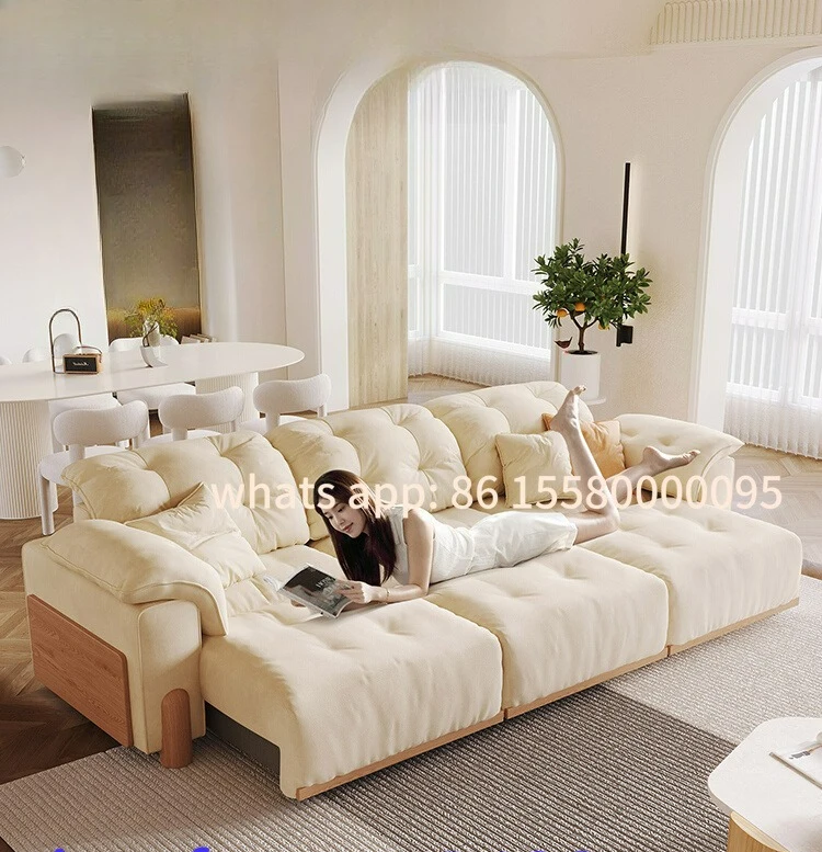 

Customizable Log Cream Wind Electric Function Sofa
