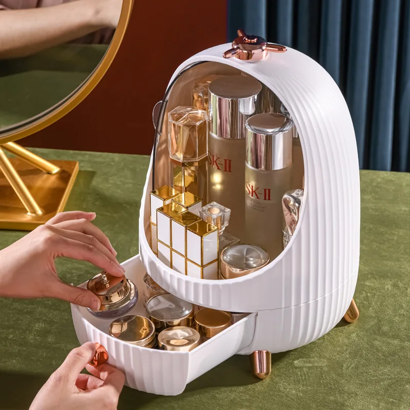 

Cosmetic Storage Box Makeup Brush Bucket Dustproof Dressing Table Lipstick Skin Care Luxury Storage Box Makeup Organizer