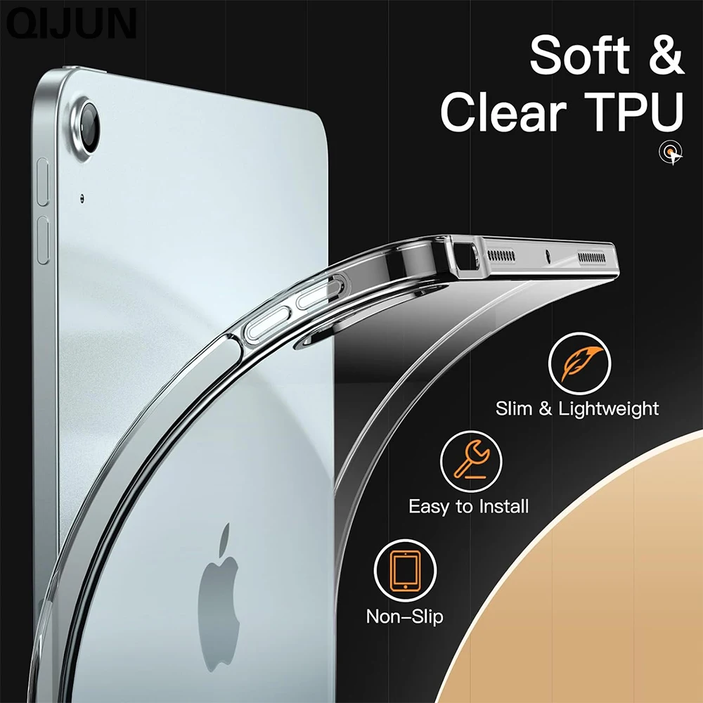 Transparent Case for iPad Air 11 inches 2024 Air 13 2024 Case Silicone Soft Tpu Airbag Cover Shockproof Funda for Pro 11