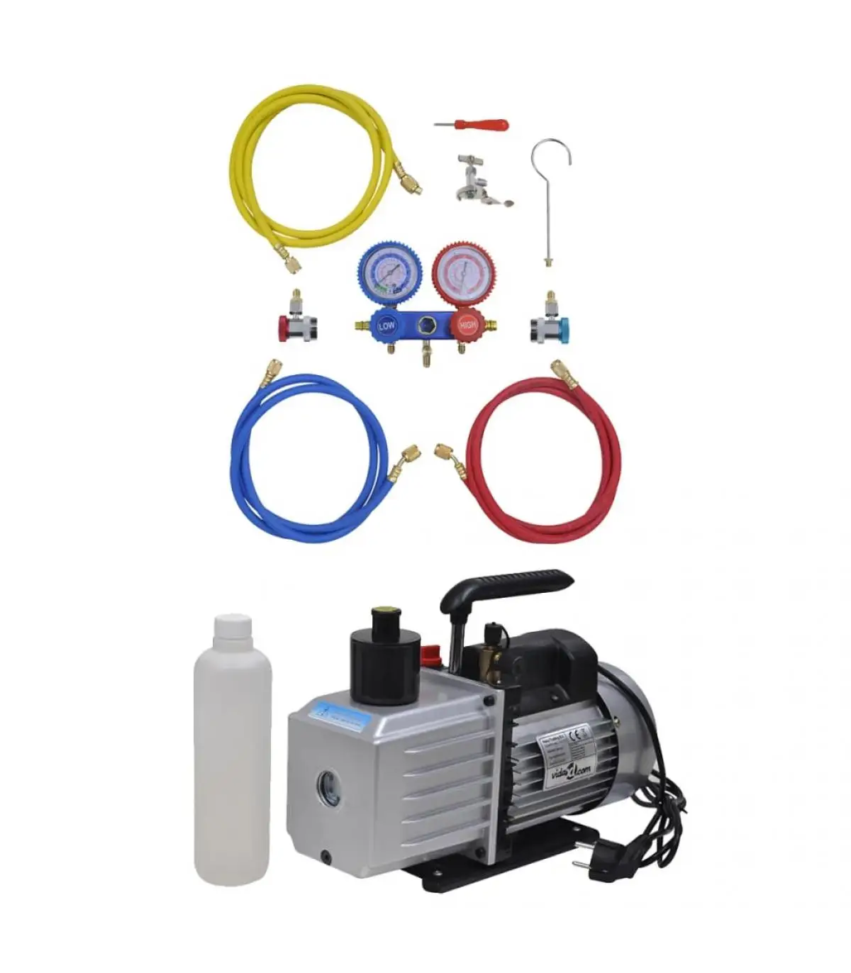 Accessories for air conditioning vacuum pump 100 L/min manometers 2 way kit tools