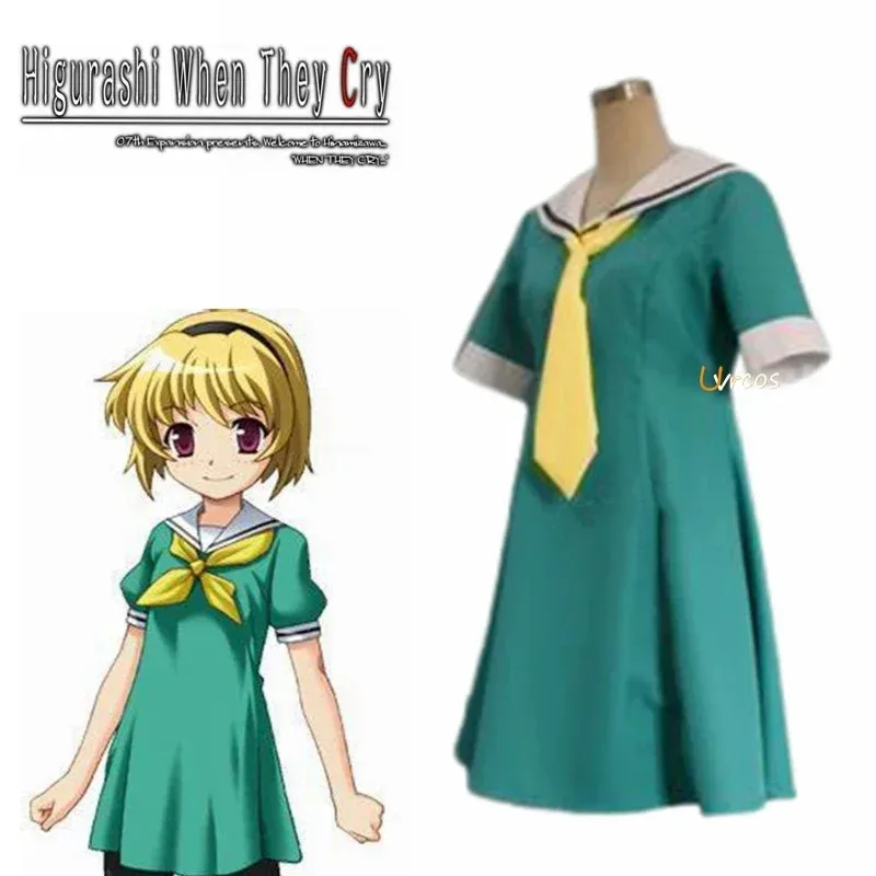 

Аниме Higurashi When They Cry Hou Hojo Satoko, карнавальный костюм, зеленая милая униформа моряка на заказ