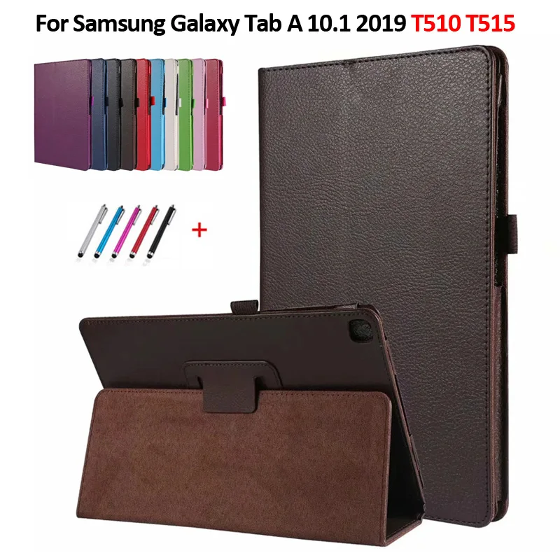 

Leather Flip Cover For Samsung Galaxy Tab A 10 1 2019 Case Lightweight Stand Protective Case For Galaxy Tab A SM T510 T515 Case