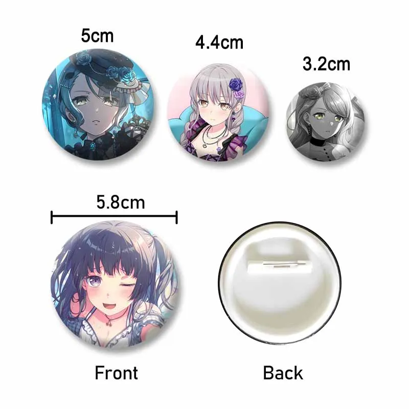 Cute Cartoon Girl Yukina Minato Sayo Roselia Badges Virtual Girl Singer Brooch BanG Dream Lapel Pin Bag Clothes Accessories Gift
