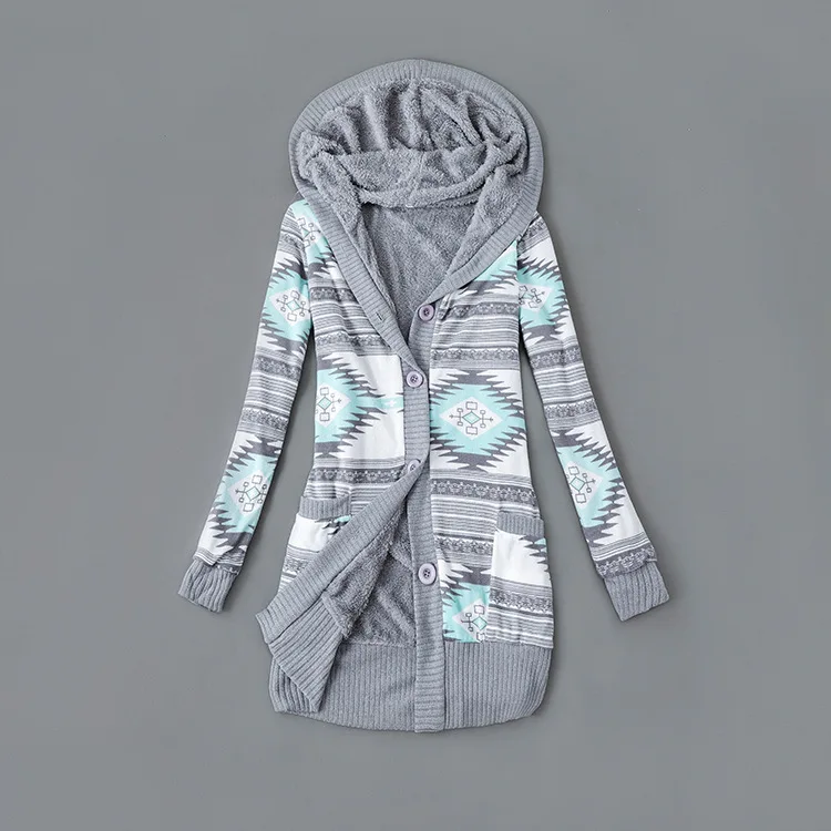 Hooded Fleece Lined Jacket 2026 Long Sleeve Warm Coat for Outdoor Winter Casual Wear Quilted Mid Length Sweatshirt with Pockets