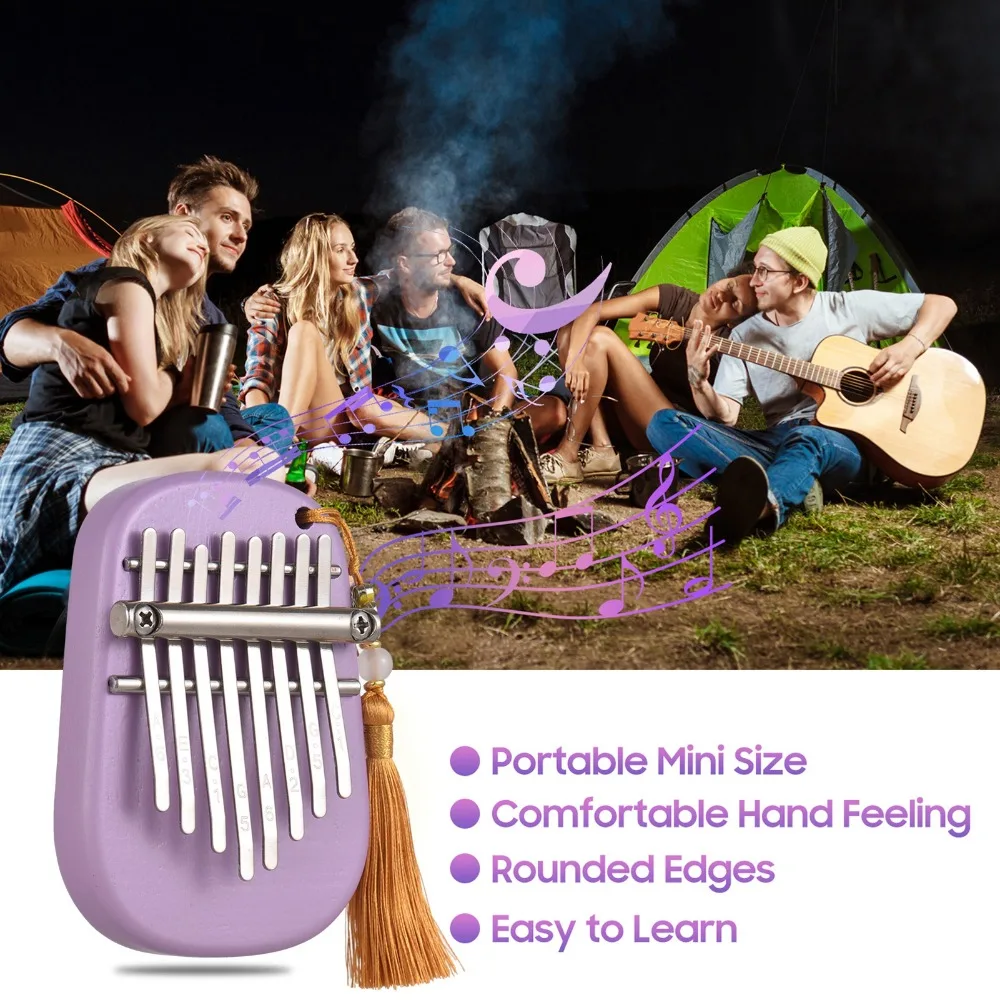 

8 клавиш ​ Калимба ​ Мини ​ С молотком для настройки ​ ​ Пальчиковое пианино ​ Розовый/Фиолетовый/Деревянный ​ Древесина сапеле ​ ​ Музыкальный инструмент ​