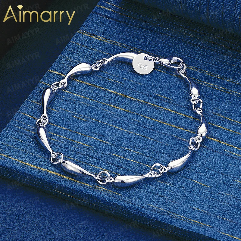 925 Sterling Silver Smooth Water Droplet Splicing Bracelet for Women's Parties and Banquets High-quality Gifts Fashion Jewelry