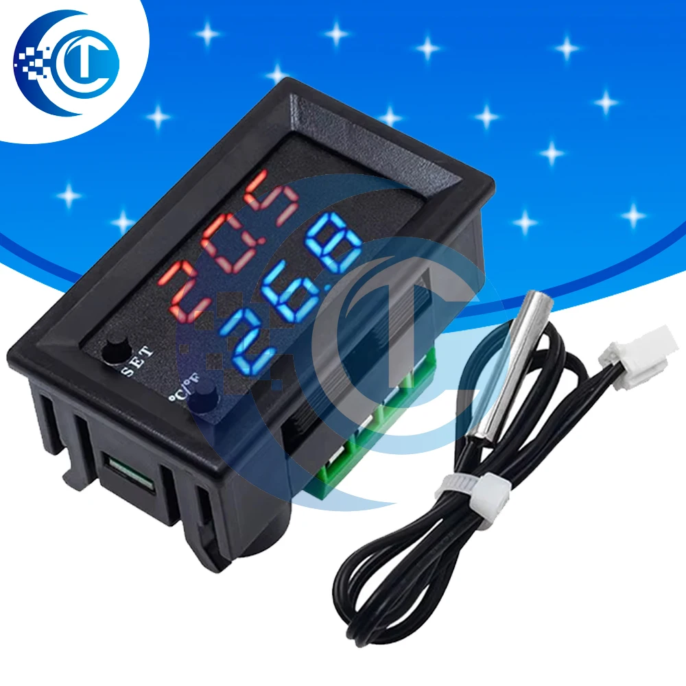 W2809/W1209WK Digital Thermostat (1PC): 12V DC LED Controller with Waterproof NTC Sensor