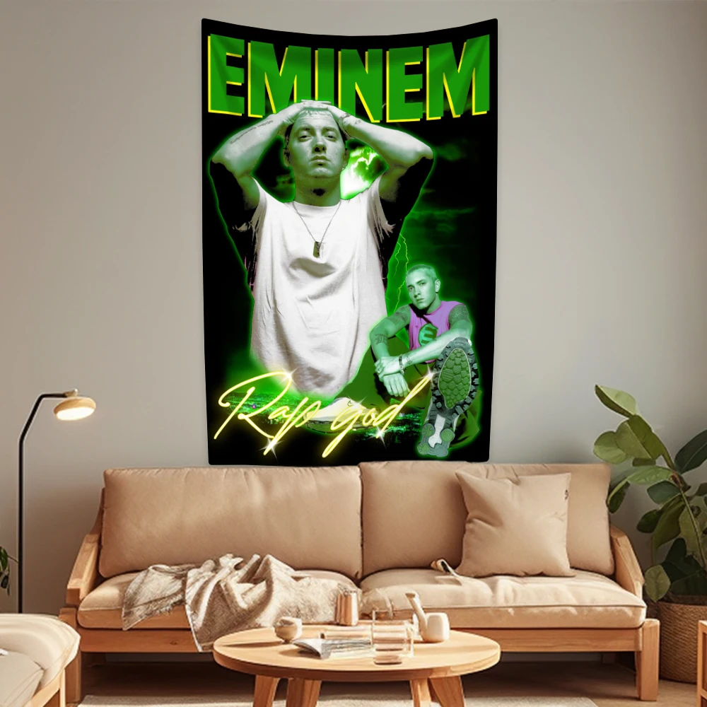 King Of Hip Hop Eminems Tapestry Rapper Singer Slim Shady Home Decor Wall Hanging Party Backdrop Univers Dorm Decor Friend Gift