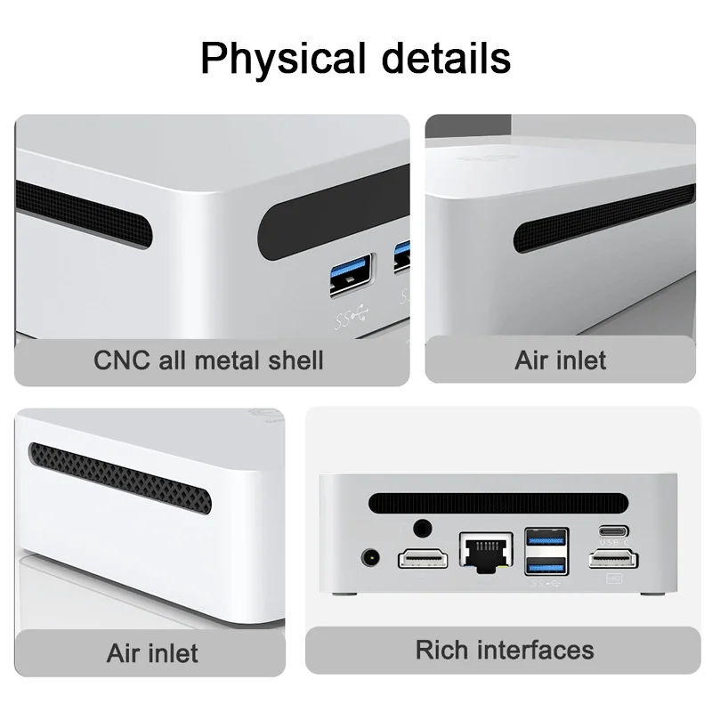 2024 GenMachine New Mini PC Ren5000 5700U AMD Ryzen7 5700U CPU Support Windows 11 DDR4 3200MHz 16G RAM 512G SSD WiFi6 NUC