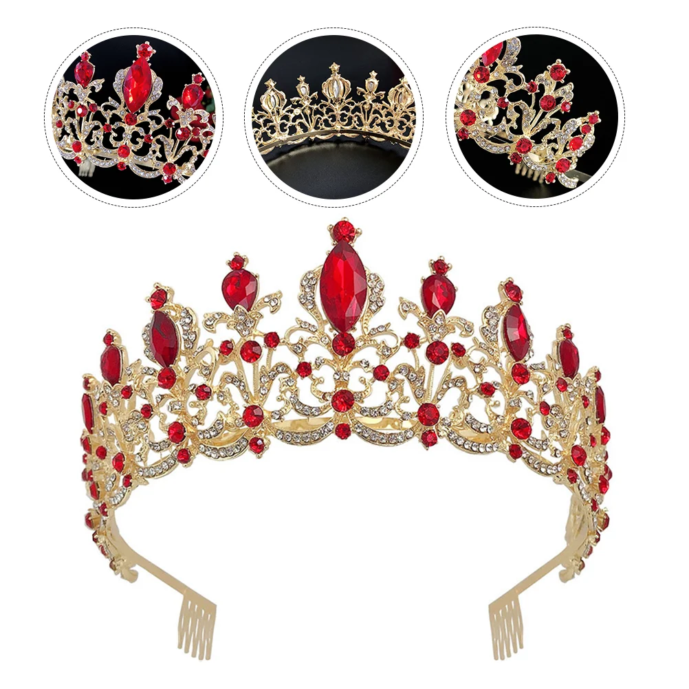 Elegant Girl Rhinestone Headband Crown Charming Bride Headdress Baroque Bridal Zinc Alloy Wedding Decor Premium Material