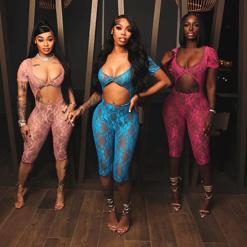 

Сексуальные сетчатые прозрачные ажурные комбинезоны, женские узкие леггинсы, цельный комбинезон для вечеринки, ночного клуба, элегантное боди, одежда