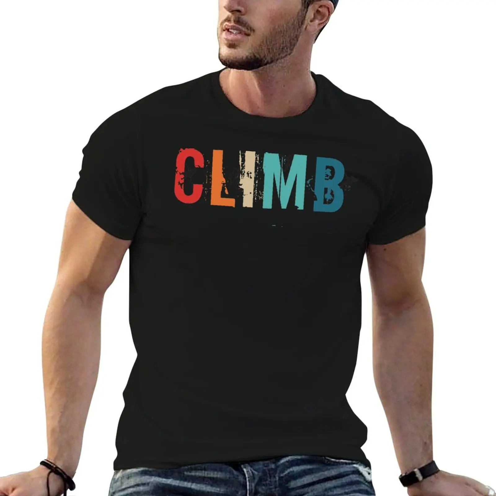 Retro escalada en roca regalo I Vintage escalador montañero camiseta hombre liso hombre camiseta diseñador camiseta