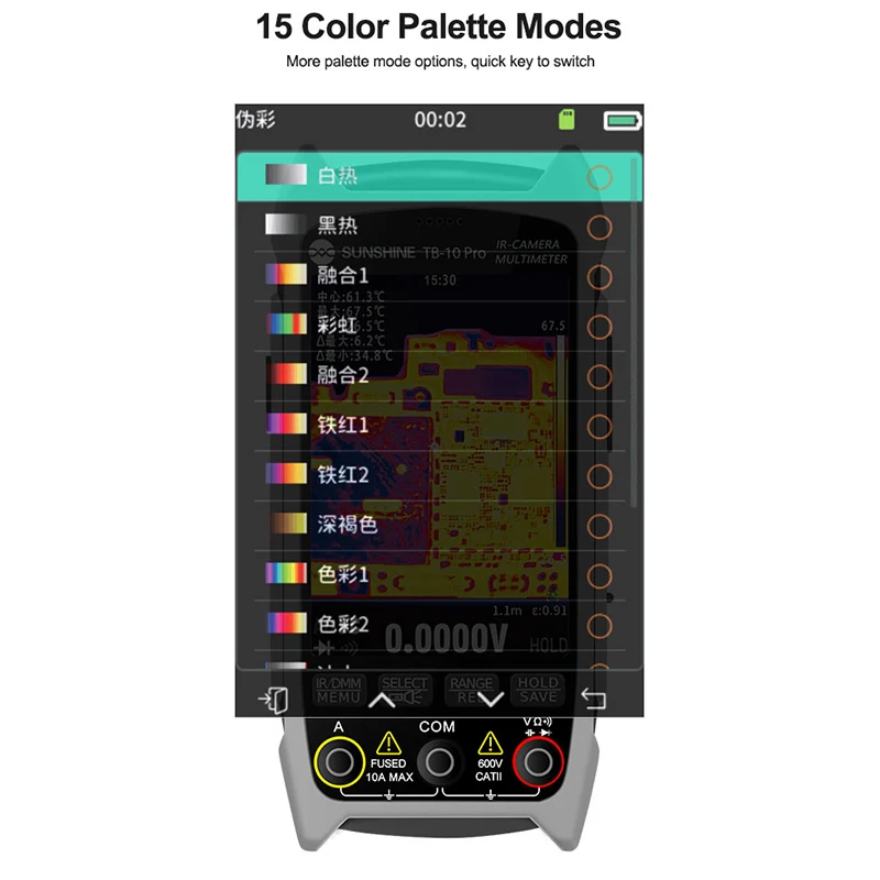 SUNSHINE TB-10 Pro Infrared Thermal Imaging Multimeter HD Resolution Positioning for PCB Motherboard Testing Intelligent Repair