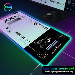 RGB White Black Mouse Pads Printstream Gaming Mousepads Large Mousepad Csgo Gamer Rubber Mat Deskpad Company Long Desk Mats XXL