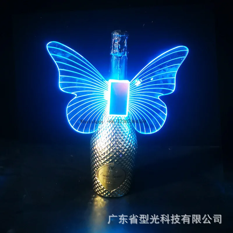 

Индивидуальный новый светодиодный светящийся бабочка, голова шампанского, взрывная вспышка, винный набор, красочная вспышка, бар, реквизит для атмосферы КТВ