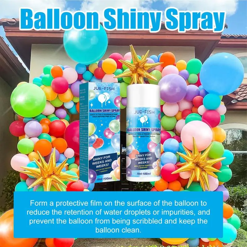 

Maintains balloon surface gloss without oxidizing and fading Balloon Spray Balloon Shine Spray 100ml Shiny Balloon Spray