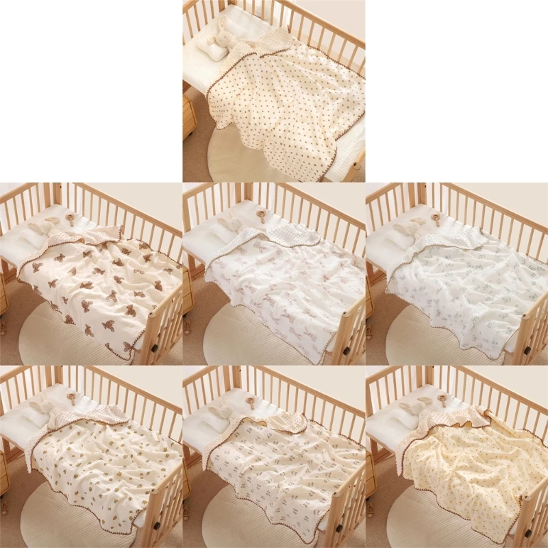 Cotton Gauze Baby Blankets Infant Soft Throw SwaddleWrap Towel 39x55inch