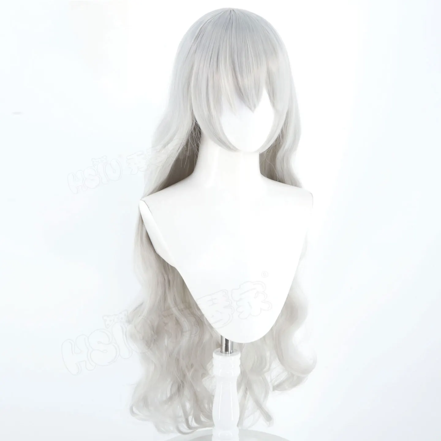 Anime jogo biblioteca de ruina argalia cosplay peruca longo encaracolado cinza branco cabelo sintético mulher festa de halloween carnaval roleplay peruca