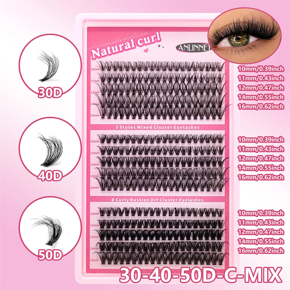 15 rzędów puszystych DIY przedłużanie rzęs 30-100D naturalne sztuczne rzęsy C/D Curling 10-16mm mieszany makijaż narzędzie do rzęs