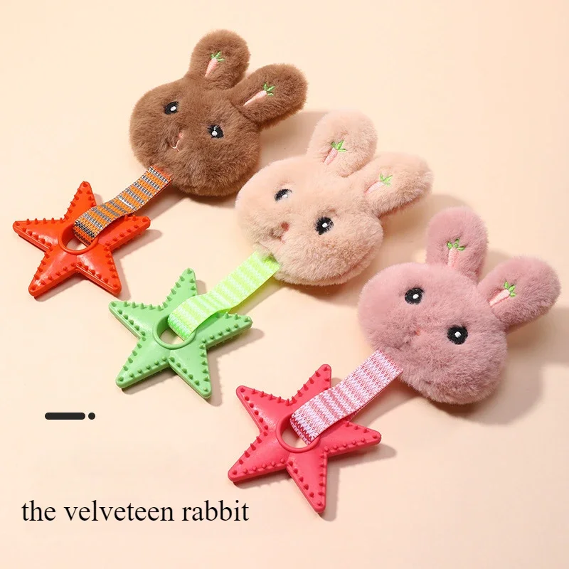 

Pet Toy Plush Thorn TPR Rabbit Footprint Model Sound Grinding Fun Playing Dog Toy