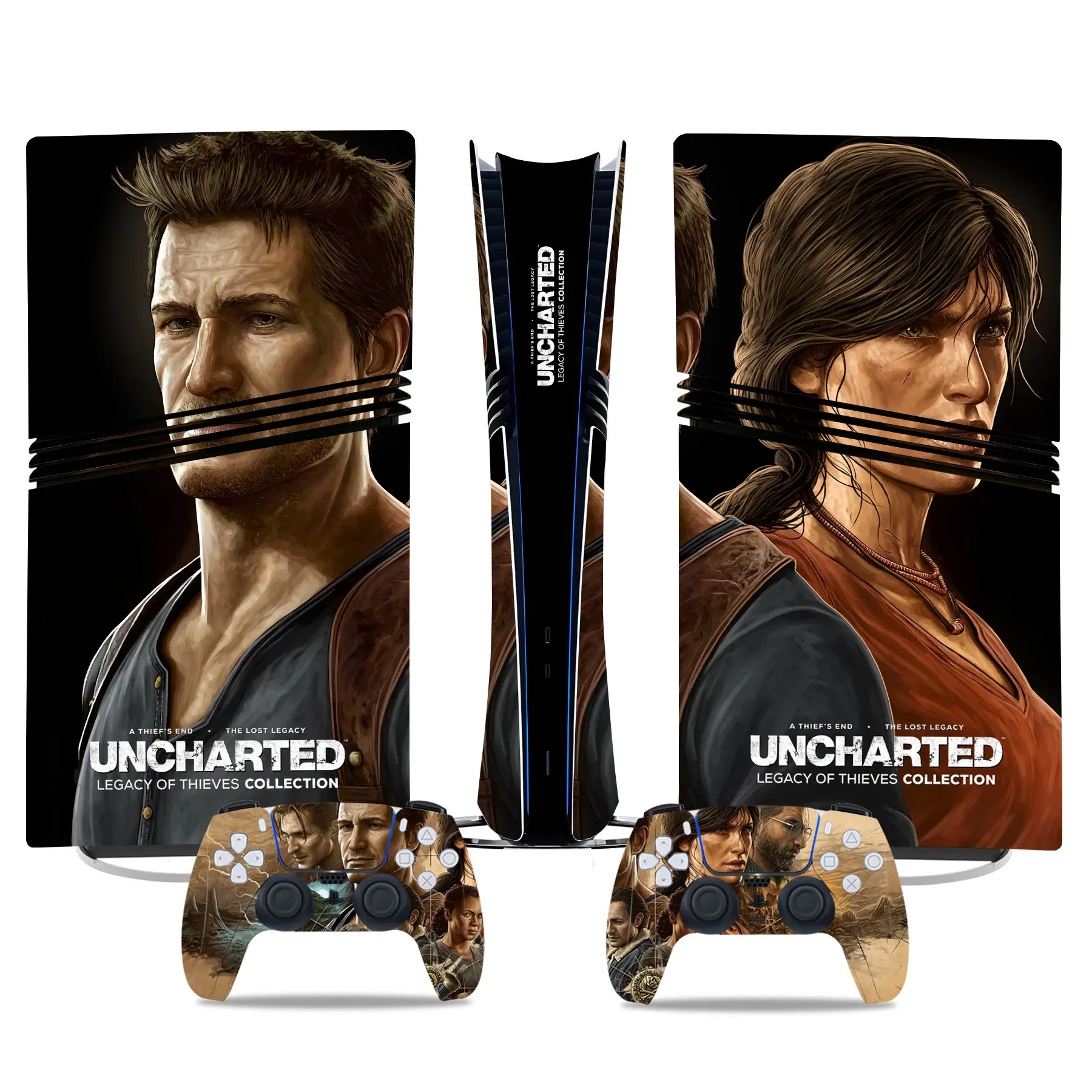 Uncharted game accessories GAME PS5 PRO digital Skin Sticker Decal Cover for ps5 Pro digital Console and 2 Controllers