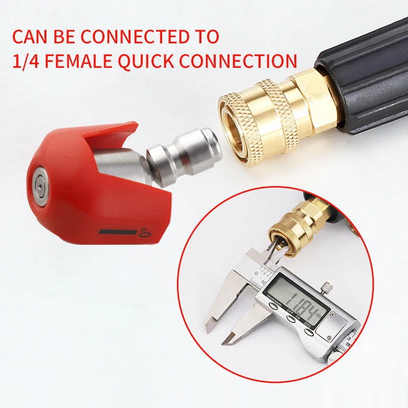 All Directions Spray Nozzle For High Pressure Washer 360 Degree 1/4 Quick Connection For Wash Gun Car Accessory