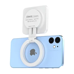 Ulanzi LT010 Smartphone Magsafe Selfie Flip Light for iPhone 15 14 13 12 Max Pro 2700-8000K Adjustable Livestream Video Light