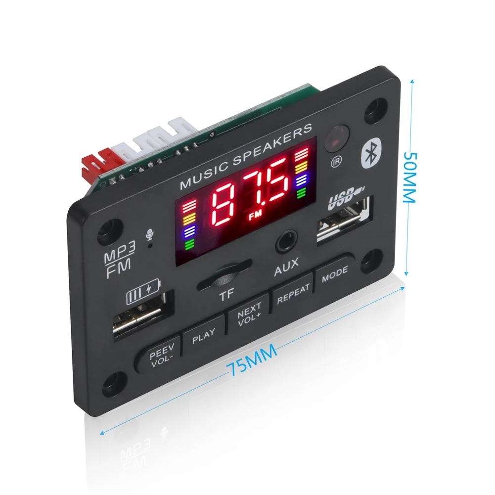 12V-24V 80W Home Digital Amplifiers Audio Bass Audio Amplifier Bluetooth Decoder Board Hifi FM USB Auto Music Speakers-A68X