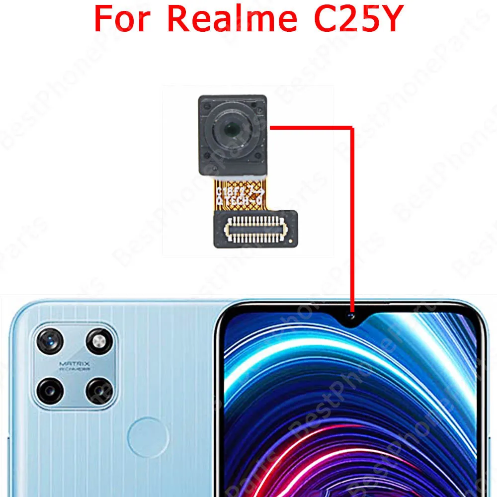 Facing Front Rear Back View Camera Module For Realme C3 C11 2021 C21 C21Y C25Y C30 C31 C35 Backside Selfie Camera Replacement