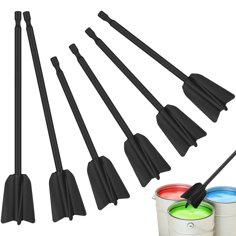 6Pcs Epoxy Mixing Sticks Paint Stirring Rods Multifunction Mixer Attachments for Cement Resin Latex Oil Putty