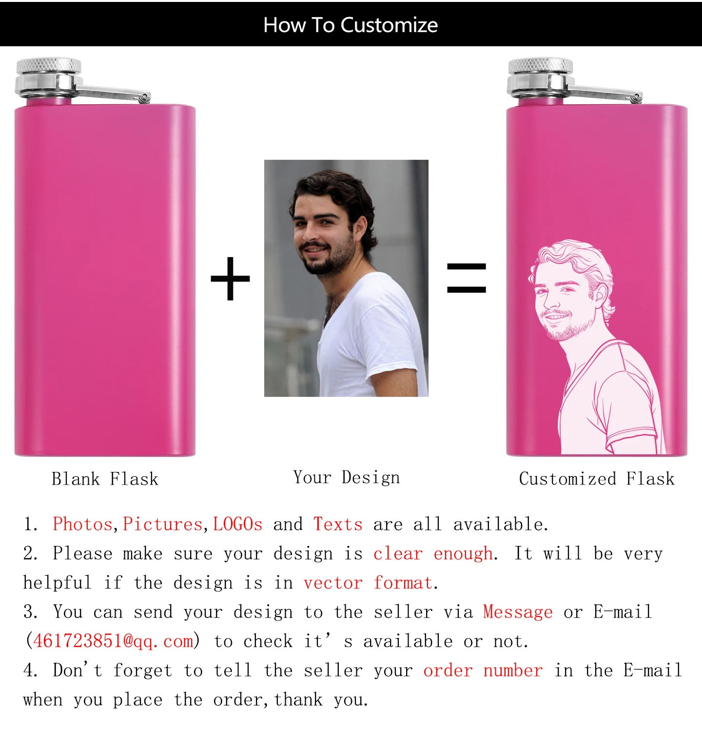 5oz 304 Edelstahl Rechteckige Mini-Hüftflasche Personalisiert mit Foto und Unterschrift Lasergraviert Tragbares Geschenk für Männer – Detail 4