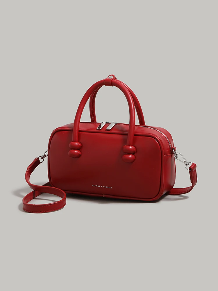 Nuova borsa quadrata con lettera di marca borsa da Bowling rossa borsa da donna di lusso Lmitate borsa a tracolla alla moda borsa Boston Designer di