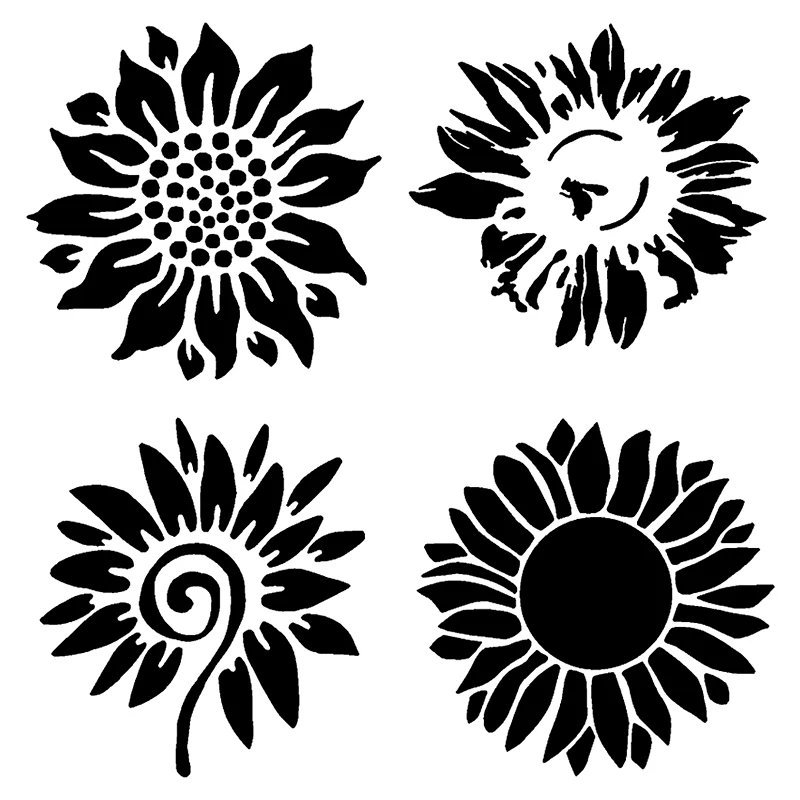 22020# Sunflower Decal 4 Pack Assorted Sunflowers Car Sticker Waterproof Car Styling Decor Car Accessories