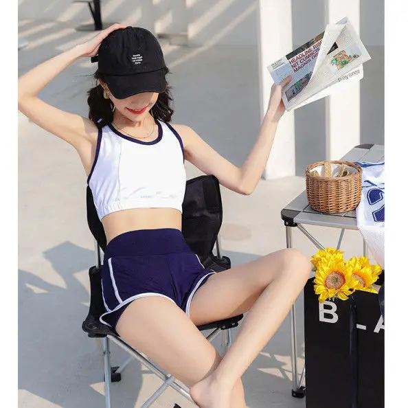 Korean Bikini Sets Women Vacation 3 Pieces Summer Popular New Fashion Beachwear Chic Slim Sexy Swimsuits High Waist Soft Ladies