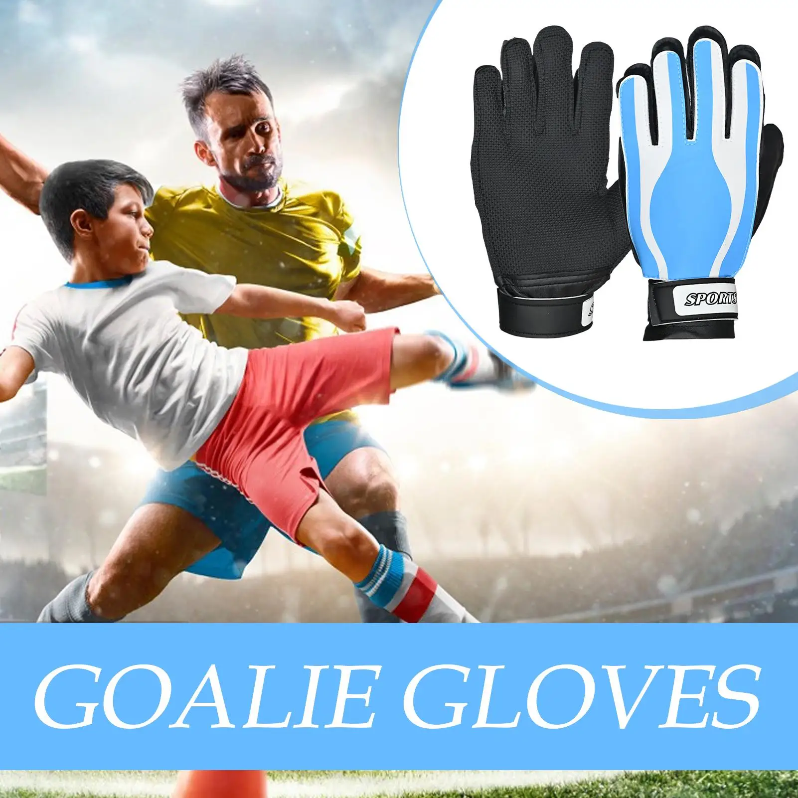 Guanti da calcio 1 paio di guanti da calcio portiere adulto assorbimento degli urti imbottito attrezzatura da allenamento per giocatori di calcio per la pratica