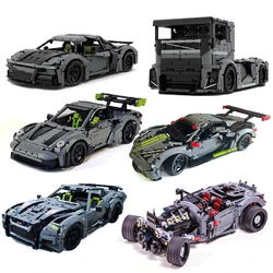 Technical MOC GT3 RS R8 GT-R R35 Hot Rod F1 MOD 42156 9X8 Le Mans Hybrid Hypercar Building Block Racing Car Bricks Model DIY Toy