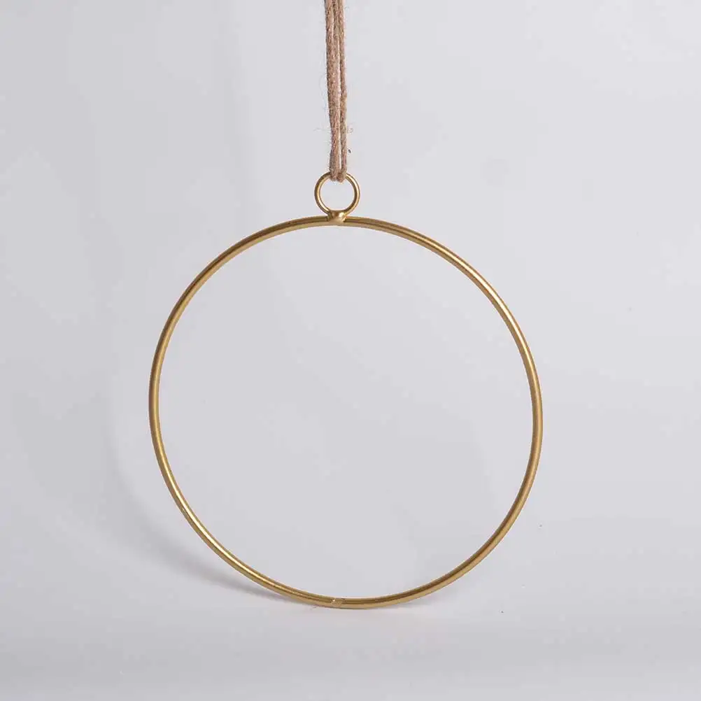 

Premium Iron Frame Flower Wreath Wall Hanging Decor Wedding Party Garland Rustic Artificial White Rose Mini Round Linen Door