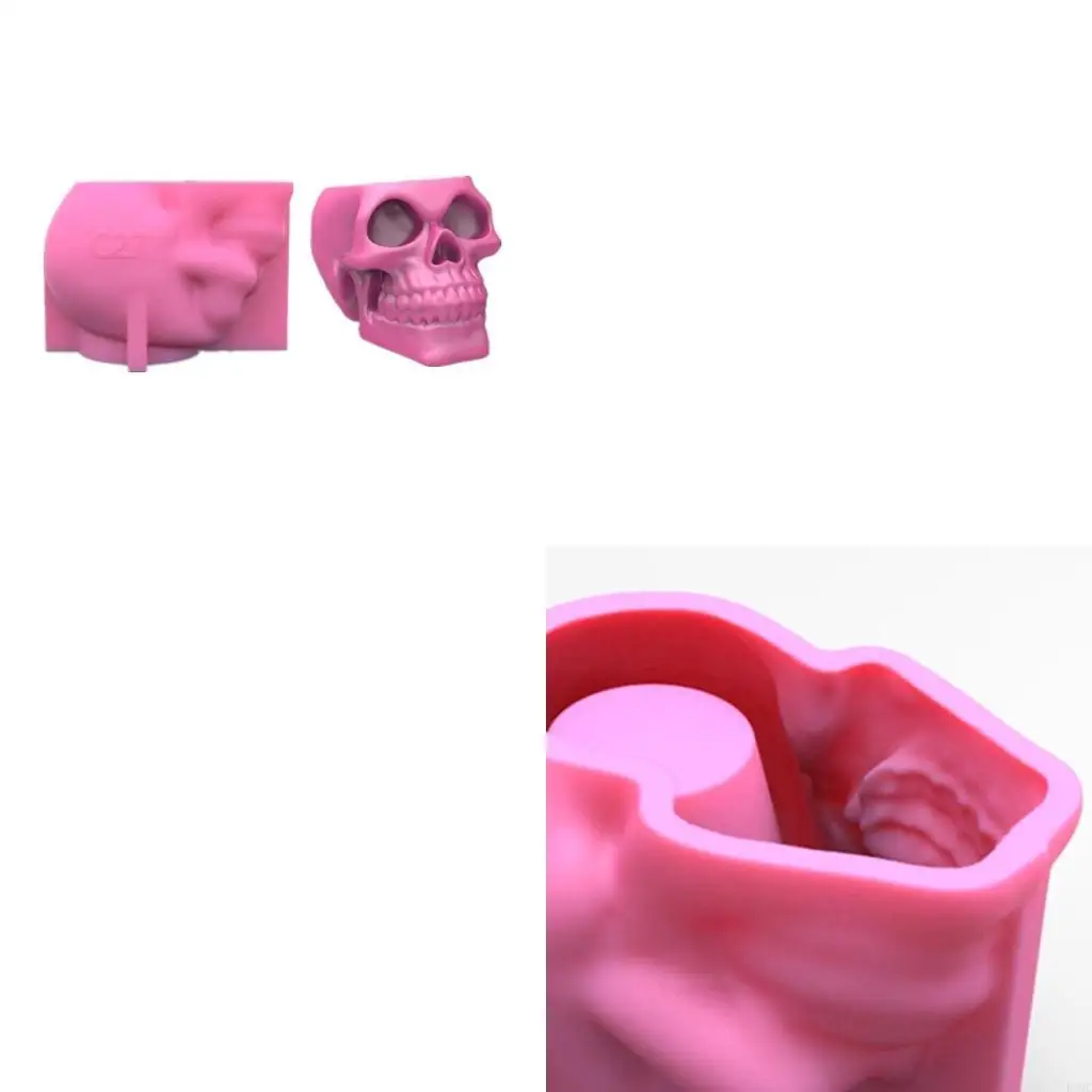 

R3MC Skull Flowerpot Epoxy Resin Mold Succulents Plant Pot Concrete Plaster Silicone Mould DIY Crafts Makeup Brush Pen Holder