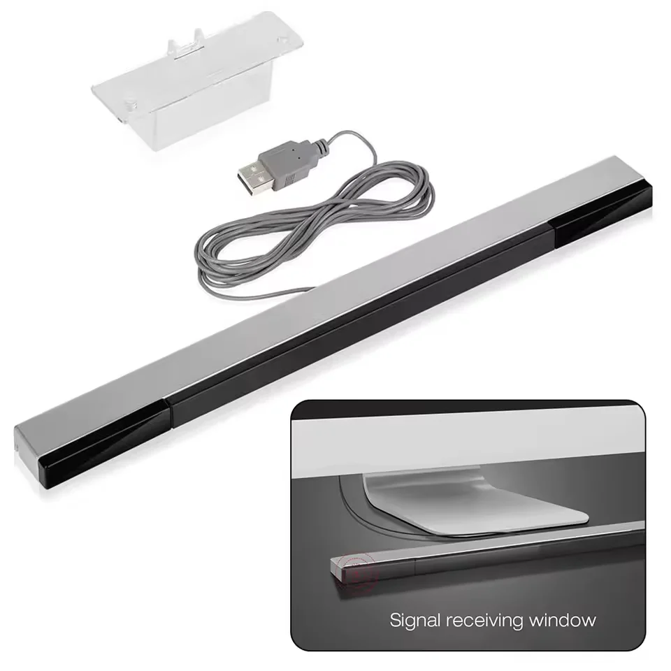For Wii Wiiu Game Sensor Bar with Extension Cord USB Infrared Wired Remote Motion Sensor Receiver IR Signal Ray for Nintendo Wil