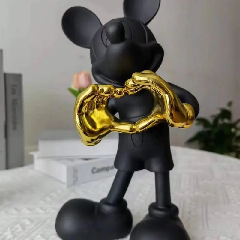 30cm Disney Mickey Mouse Figure Mickey Welcome Guests Children Toy Resin Model Love Sitting Home Furnishing Halloween Gift