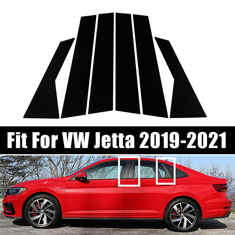 

6 шт. стойки оконной стойки автомобиля для VW Jetta 2019 2020 2021, молдинг двери, накладки, наклейки, автостайлинг, декоративные аксессуары