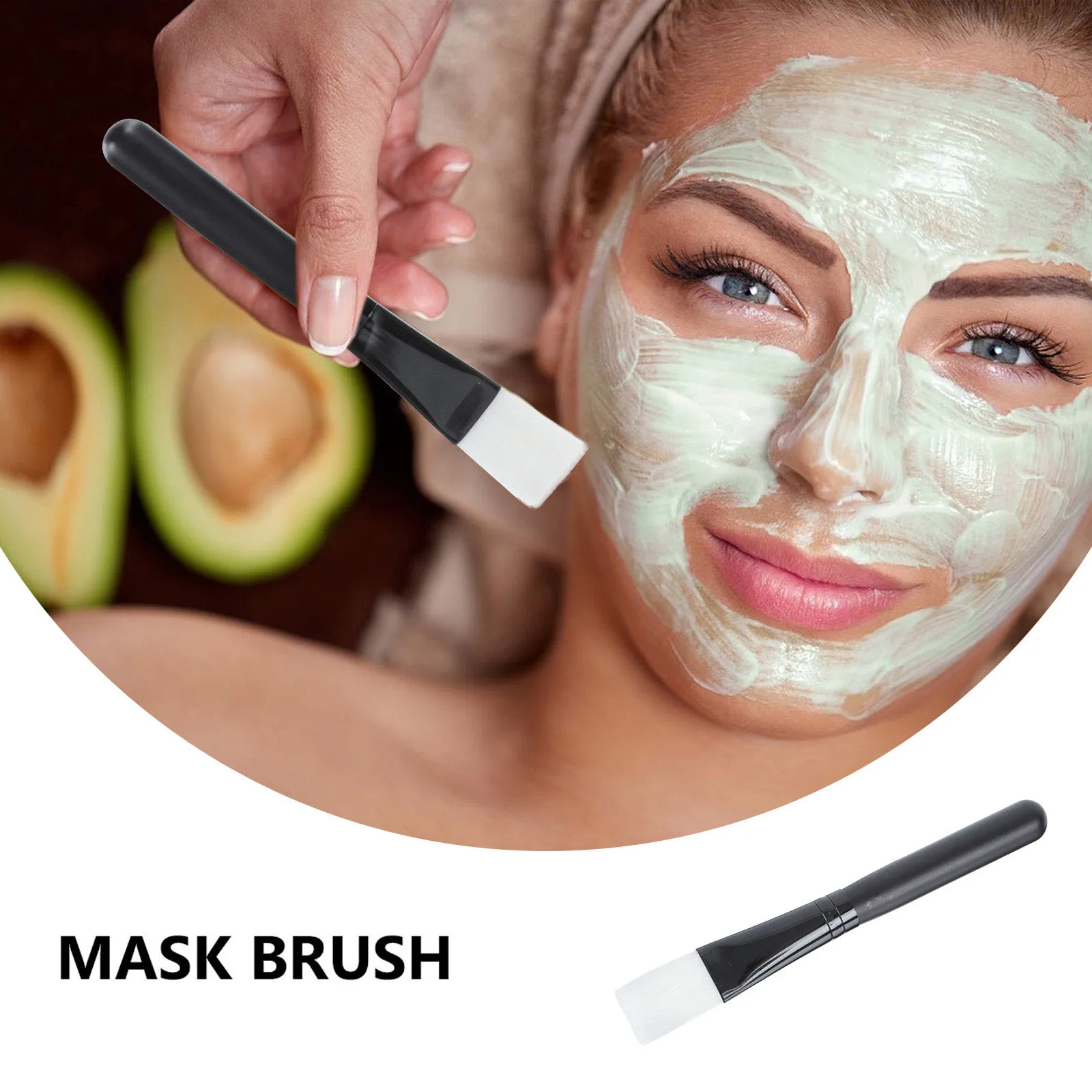 แปรงมาส์กหน้า 5 ชิ้น ขนไนลอนสีดำ อุปกรณ์ทาหน้า สำหรับมาส์กโคลน โลชั่นบำรุงผิว ผลิตภัณฑ์ดูแลผิว ใช้ในบ้าน แต่งหน้า