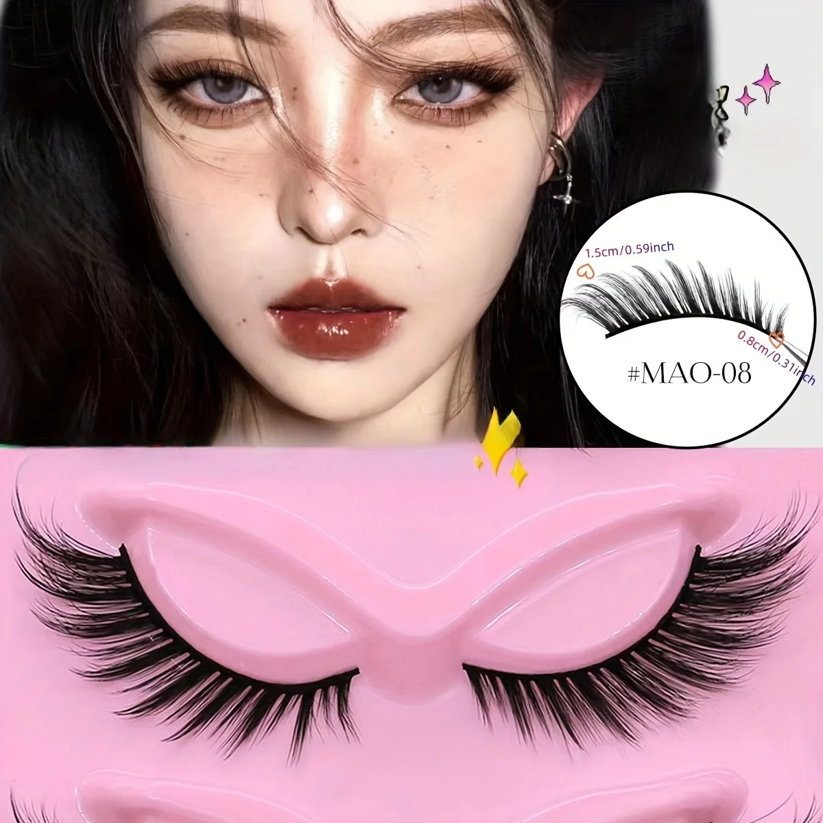 5 Paar künstliche, übergroße, flauschige falsche Wimpern aus Nerz, falsche Wimpern für Fuchs-Katzenaugen, natürlicher Make-up-Effekt
