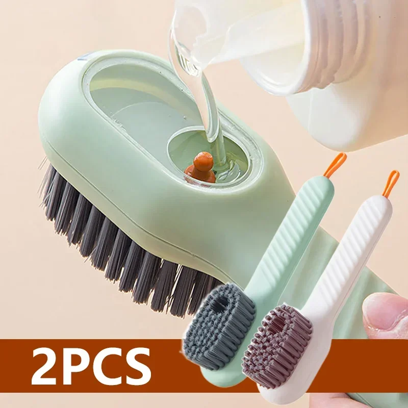 1/2Pcs Multifunctional Cleaning Brush Soft-bristled Liquid Shoe Clothes Brush  Shoe Clothing Board Brush Shoe Cleaner