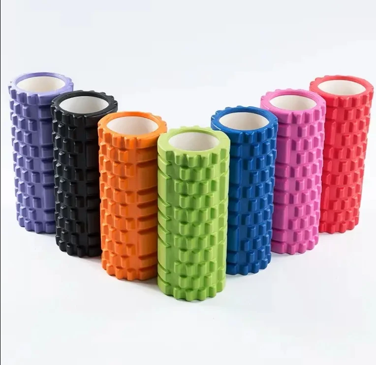 Classic Style Multifunctional Yoga Column Roller Fitness Back Muscle PVC Hollow 33cm Yoga Massage Foam Rollerpromote sales