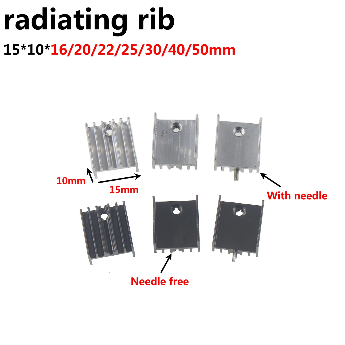 

10pcs Heatsink TO-220 25x15x10 mm Heat Sink Radiator Cooling Fin Cooler Radiator Aluminum 25*15*10mm For TO220